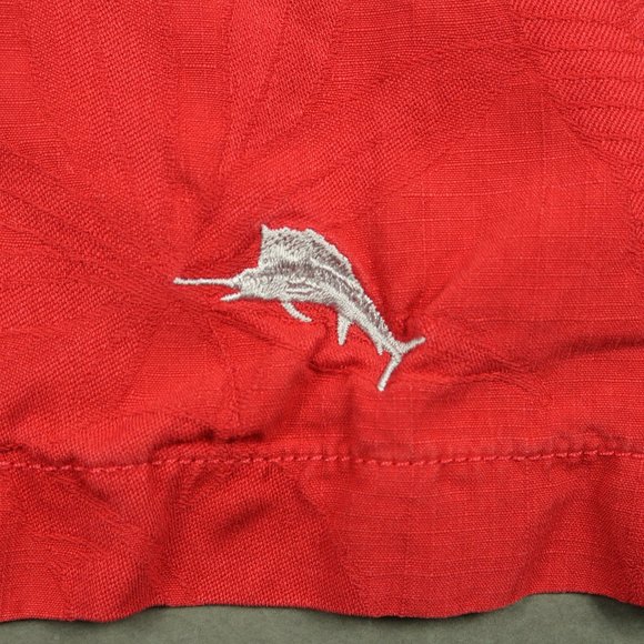 Tommy Bahama UGA Georgia Bulldogs Silk Tropic Isles Camp Shirt in Red Size XL - Picture 5 of 9
